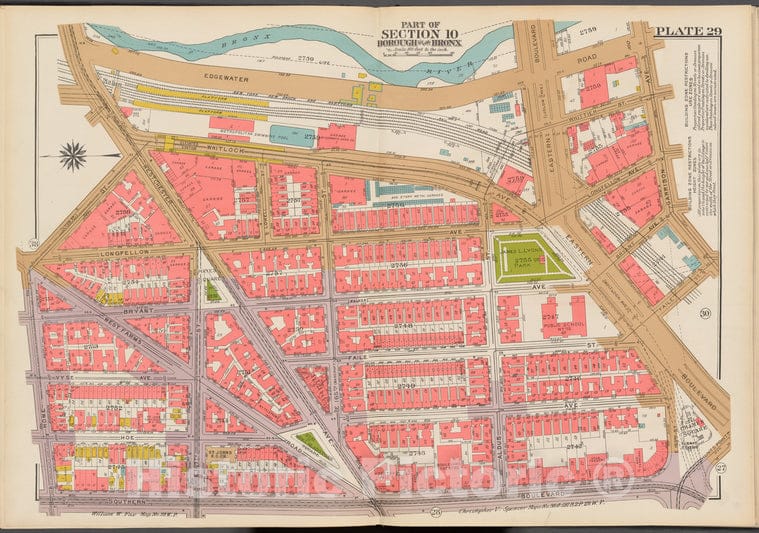 Historic 1942 Map - Double Page Plate No. 29, Part Of Section 10, Borough Of The Bro - Vintage Wall Art