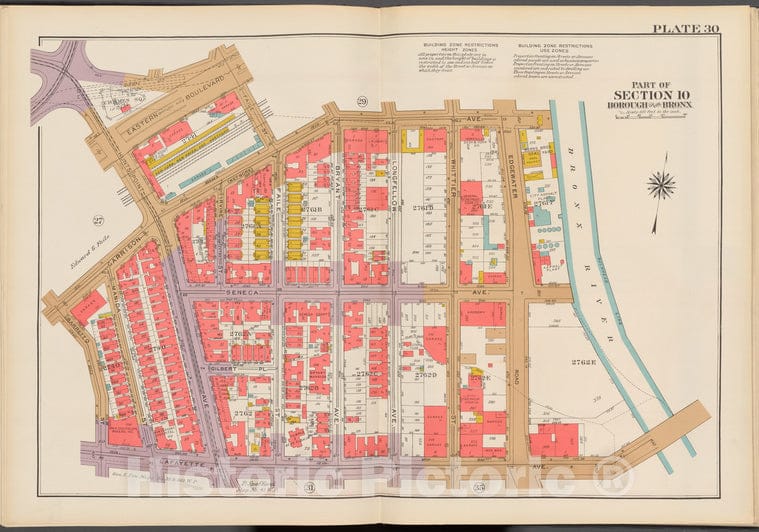 Historic 1942 Map - Double Page Plate No. 30, Part Of Section 10, Borough Of The Bro - Vintage Wall Art