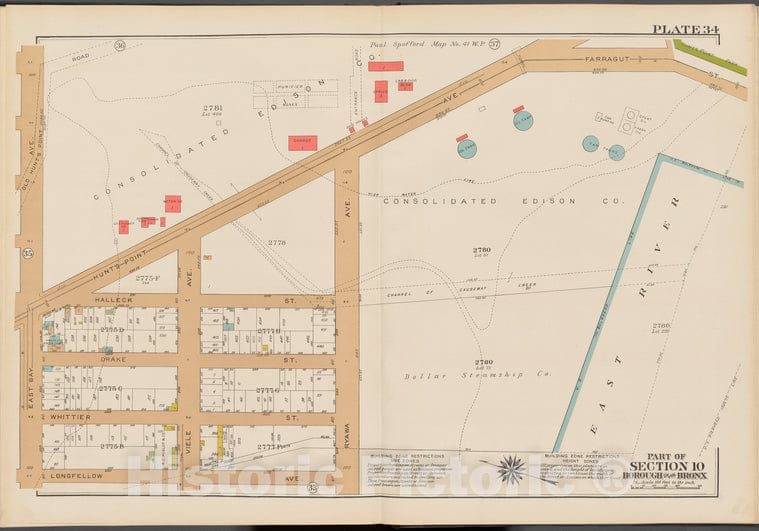 Historic 1942 Map - Double Page Plate No. 34, Part Of Section 10, Borough Of The Bro - Vintage Wall Art