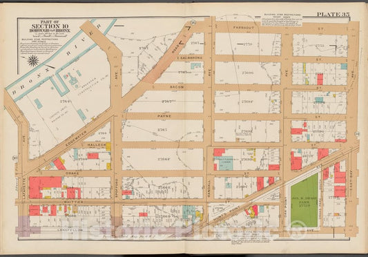 Historic 1942 Map - Double Page Plate No. 35, Part Of Section 10, Borough Of The Bro - Vintage Wall Art