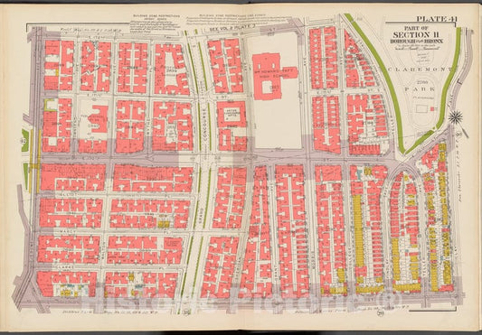 Historic 1942 Map - Double Page Plate No. 41, Part Of Section 11, Borough Of The Bro - Vintage Wall Art