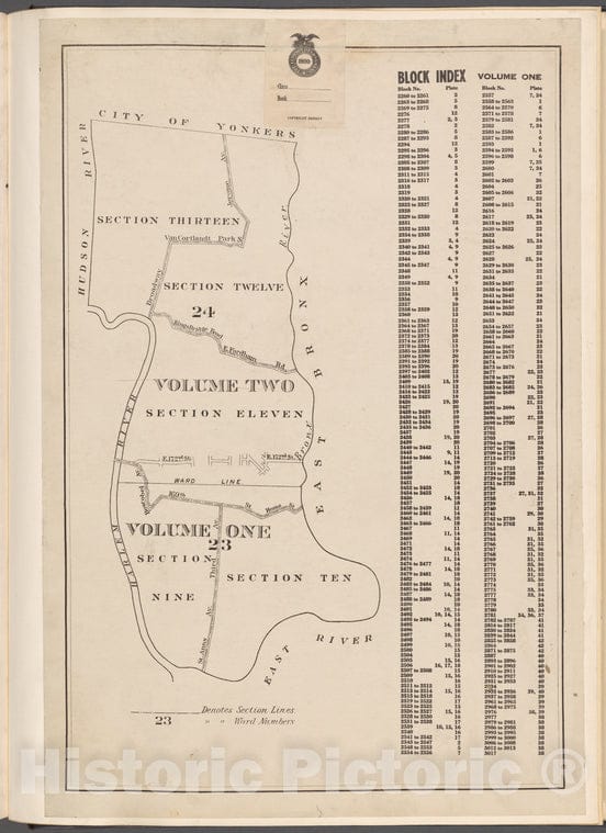 Historic Map - 1942 Bronx (New York, N.Y.), Block Index. Volume One - Vintage Wall Art