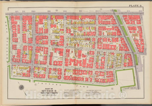 Historic 1938 Map - Double Page Plate No. 8, Part Of Section 11, Borough Of The Bron - Vintage Wall Art