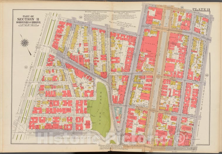 Historic 1938 Map - Double Page Plate No. 11, Part Of Section 11, Borough Of The Bro - Vintage Wall Art