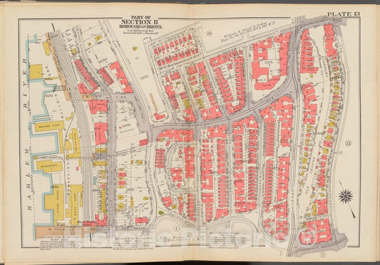 Historic 1938 Map - Double Page Plate No. 13, Part Of Section 11, Borough Of The Bro - Vintage Wall Art