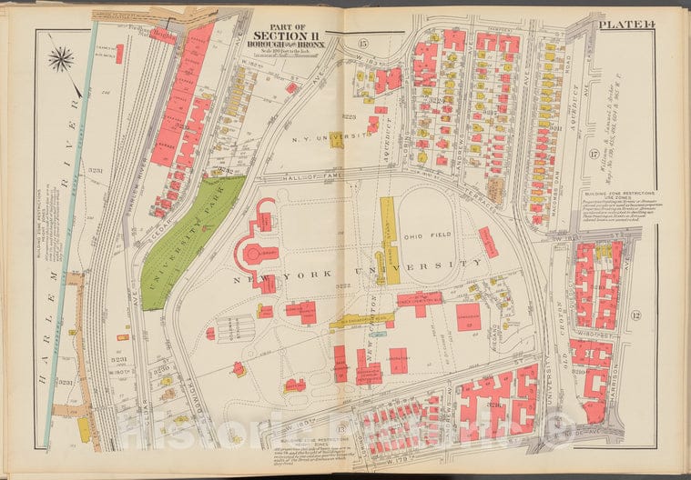Historic 1938 Map - Double Page Plate No. 14, Part Of Section 11, Borough Of The Bro - Vintage Wall Art