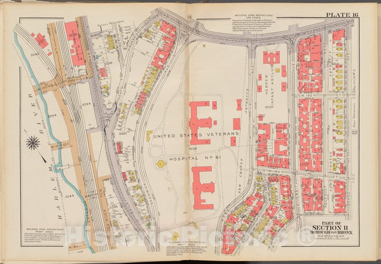 Historic 1938 Map - Double Page Plate No. 16, Part Of Section 11, Borough Of The Bro - Vintage Wall Art