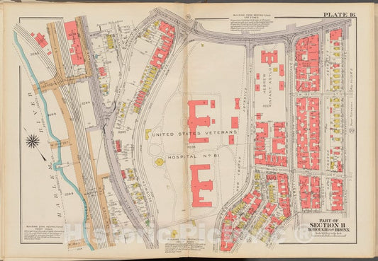 Historic 1938 Map - Double Page Plate No. 16, Part Of Section 11, Borough Of The Bro - Vintage Wall Art