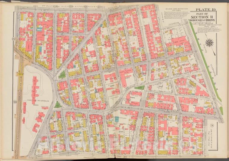 Historic 1938 Map - Double Page Plate No. 19, Part Of Section 11, Borough Of The Bro - Vintage Wall Art