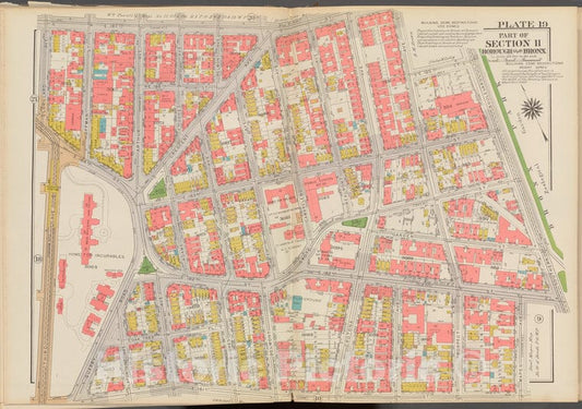 Historic 1938 Map - Double Page Plate No. 19, Part Of Section 11, Borough Of The Bro - Vintage Wall Art