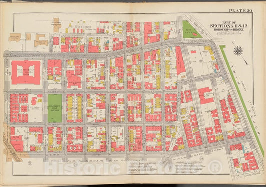 Historic 1938 Map - Double Page Plate No. 20, Part Of Sections 11 & 12, Borough Of T - Vintage Wall Art