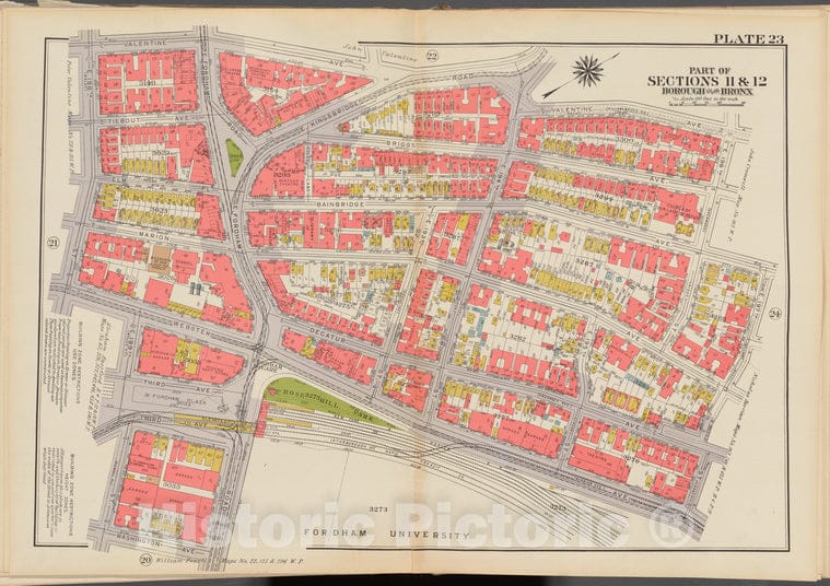 Historic 1938 Map - Double Page Plate No. 23, Part Of Sections 11 & 12, Borough Of T - Vintage Wall Art