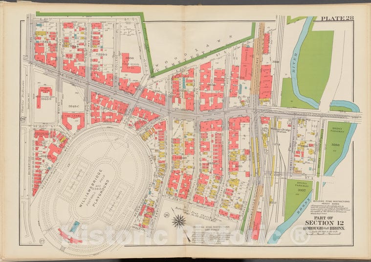 Historic 1938 Map - Double Page Plate No. 28, Part Of Section 12, Borough Of The Bro - Vintage Wall Art