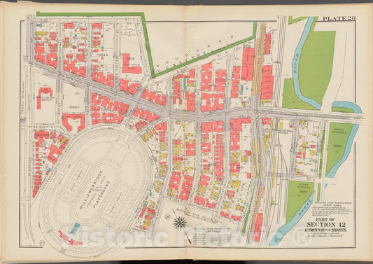 Historic 1938 Map - Double Page Plate No. 28, Part Of Section 12, Borough Of The Bro - Vintage Wall Art