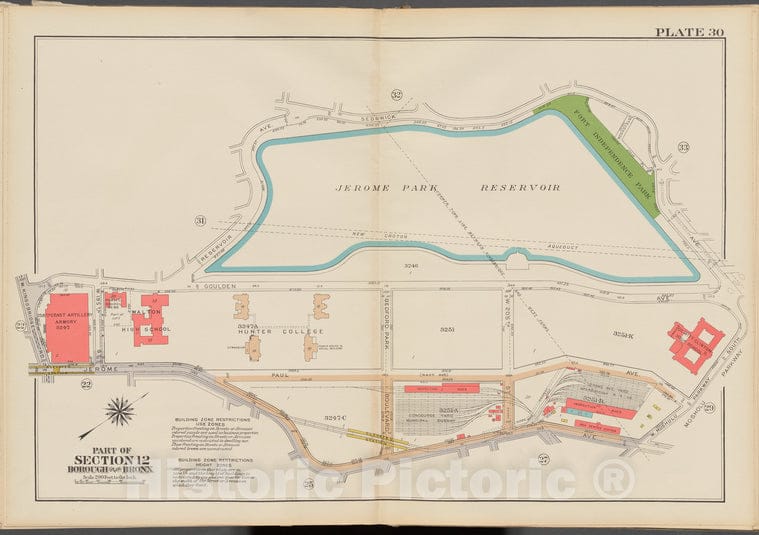 Historic 1938 Map - Double Page Plate No. 30, Part Of Section 12, Borough Of The Bro - Vintage Wall Art