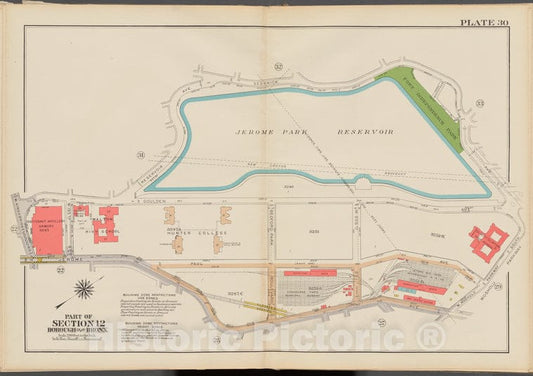 Historic 1938 Map - Double Page Plate No. 30, Part Of Section 12, Borough Of The Bro - Vintage Wall Art