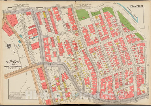 Historic 1938 Map - Double Page Plate No. 31, Part Of Sections 11 & 12, Borough Of T - Vintage Wall Art
