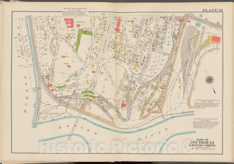 Historic 1938 Map - Double Page Plate No. 39, Part Of Section 13, Borough Of The Bro - Vintage Wall Art