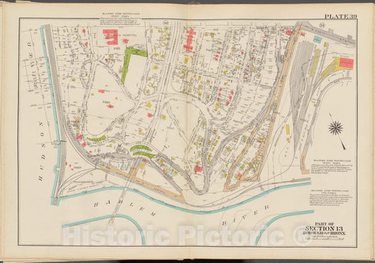 Historic 1938 Map - Double Page Plate No. 39, Part Of Section 13, Borough Of The Bro - Vintage Wall Art