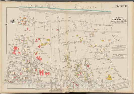 Historic 1938 Map - Double Page Plate No. 40, Part Of Section 13, Borough Of The Bro - Vintage Wall Art