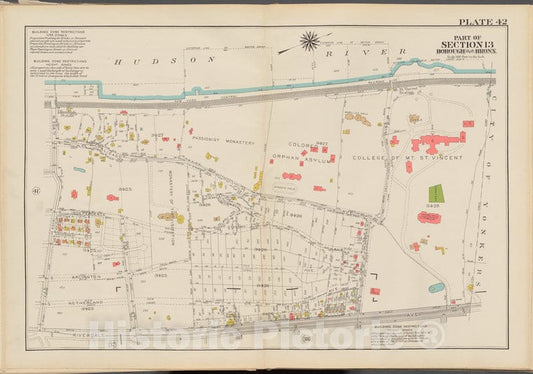 Historic 1938 Map - Double Page Plate No. 42, Part Of Section 13, Borough Of The Bro - Vintage Wall Art