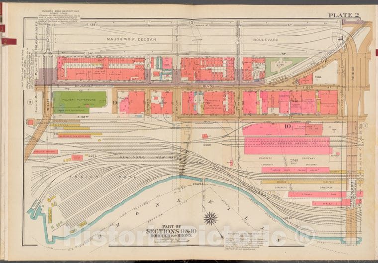 Historic 1942 Map - Double Page Plate No. 2, Part Of Sections 9 & 10, Borough Of The - Vintage Wall Art, V2