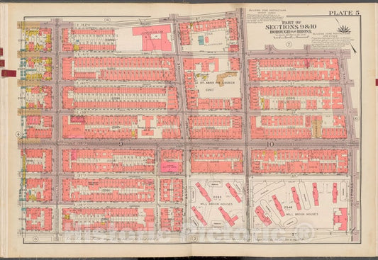 Historic 1942 Map - Double Page Plate No. 5, Part Of Sections 9 & 10, Borough Of The - Vintage Wall Art, V2