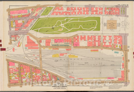 Historic 1942 Map - Double Page Plate No. 11, Part Of Section 9, Borough Of The Bron - Vintage Wall Art, V2