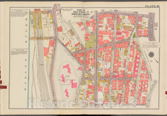 Historic 1942 Map - Double Page Plate No. 16, Part Of Section 9, Borough Of The Bron - Vintage Wall Art, V2