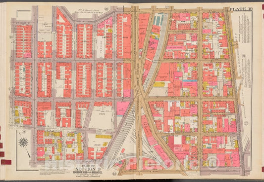 Historic 1942 Map - Double Page Plate No. 19, Part Of Section 9, Borough Of The Bron - Vintage Wall Art, V2
