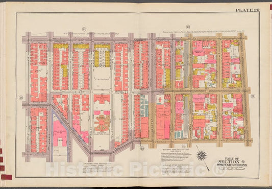 Historic 1942 Map - Double Page Plate No. 20, Part Of Section 9, Borough Of The Bron - Vintage Wall Art, V2