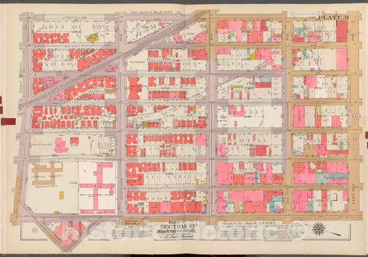 Historic 1942 Map - Double Page Plate No. 31, Part Of Section 10, Borough Of The Bro - Vintage Wall Art, V2