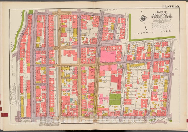 Historic 1942 Map - Double Page Plate No. 40, Part Of Section 11, Borough Of The Bro - Vintage Wall Art, V2