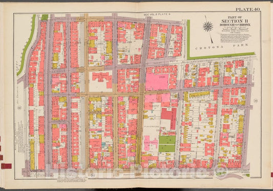 Historic 1942 Map - Double Page Plate No. 40, Part Of Section 11, Borough Of The Bro - Vintage Wall Art, V2