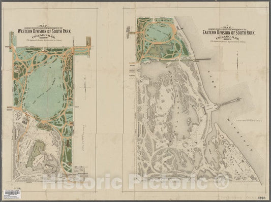 Historic Map - 1880 Chicago (Ill.), Map, S Showing Progress Made In The Improvement Of The Western - Vintage Wall Art