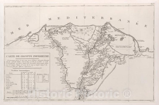 Historic 1829 Map - Carte De L'Egypte Inferieure. - Egyptvoyage Dans La Basse Et La Haute Egypte - Vintage Wall Art