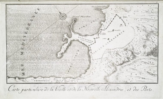 Historic Map - 1780 Egypt, Nubia And Thebes, Alexandria, Carte Particuliere De La Vieille Et De La Nouvelle Alexandrie, Et Des Ports. - Vintage Wall Art