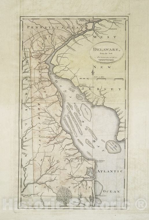 Historic Map - 1800 Delaware, From The Best Authorities - Vintage Wall Art