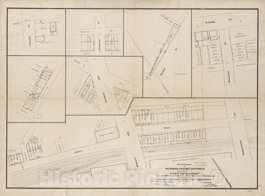 Historical Map, Plan of Estates on Suffolk St. District : Belonging to The City of Boston : to be Sold at Public Auction on Saturday Dec. 16th & 23rd 1871, Vintage Wall Art