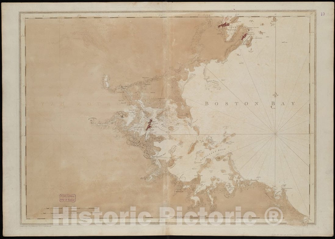 Historical Map, 1776 [A Chart of Boston Bay and Vicinity], Vintage Wall Art