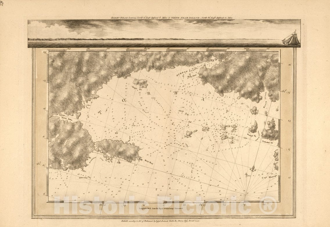 Historical Map, 1775 [Torbay], Vintage Wall Art : 5132076