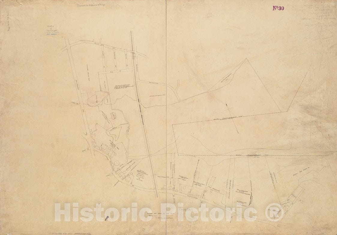 Historical Map, 1876 [Plan of The Cove Between Savin Hill and Commercial Point, Dorchester], Vintage Wall Art