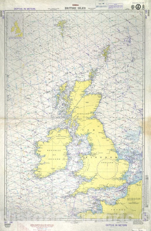 Historical Map, 1985 British Isles, Vintage Wall Art