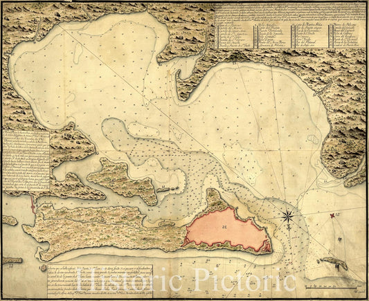 Historical Map, 1785 Nuevo Plano de Puerto Rico, Vintage Wall Art