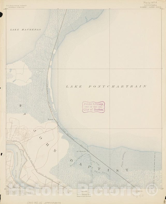 Historical Map, 1892 Louisiana : Bonnet Carre Sheet, Vintage Wall Art