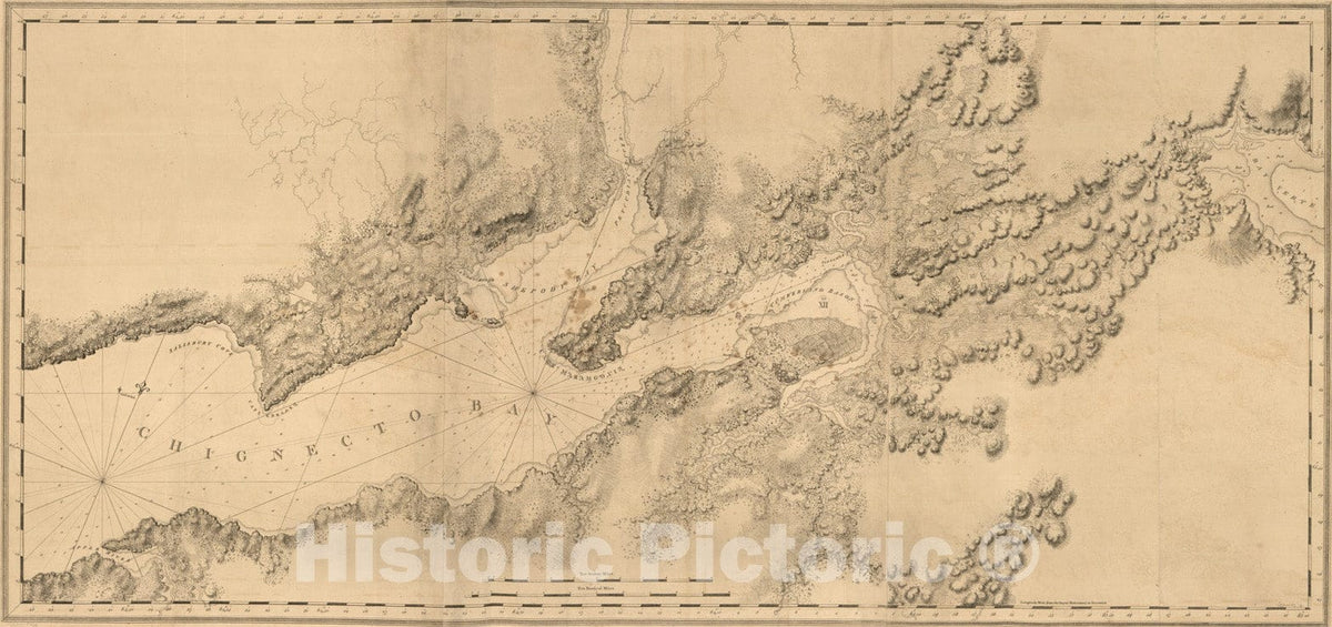 Historical Map, 1777 [Chignecto Bay and Vicinity], Vintage Wall Art