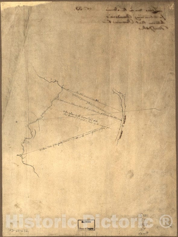 Historical Map, 1769 Lines run in the Jersies for determining boundaries between that Province & New York, Vintage Wall Art