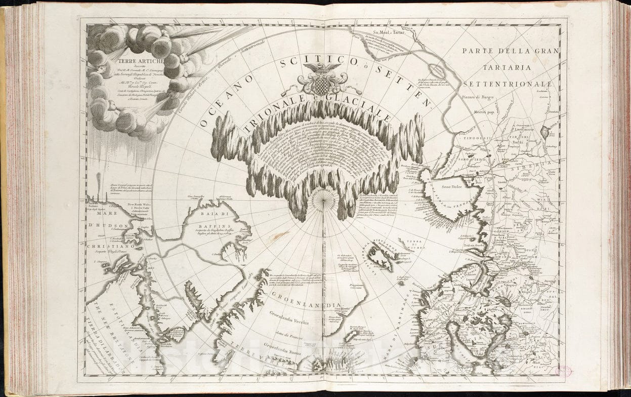 Historical Map, 1691 Terre Artiche, Vintage Wall Art