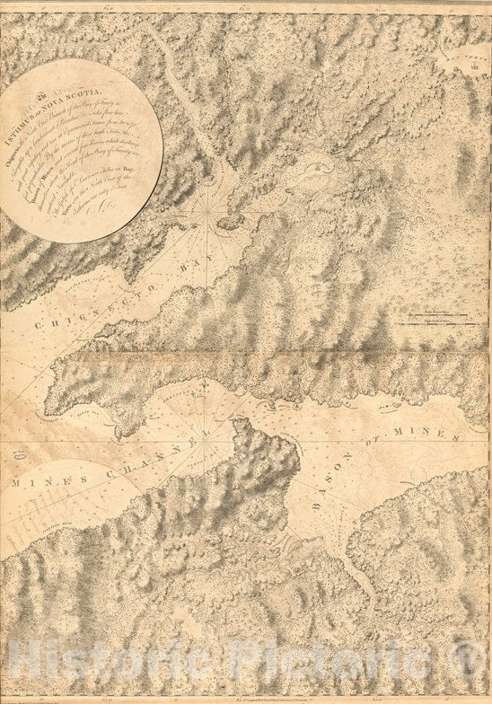 Historical Map, 1777 The isthmus of Nova Scotia, Vintage Wall Art