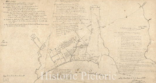 Historical Map, 1798 Map of The North Shore of Lake Pontchartrain Between Bayou Chenchuba and Bayou Lacombe, Louisiana, Vintage Wall Art